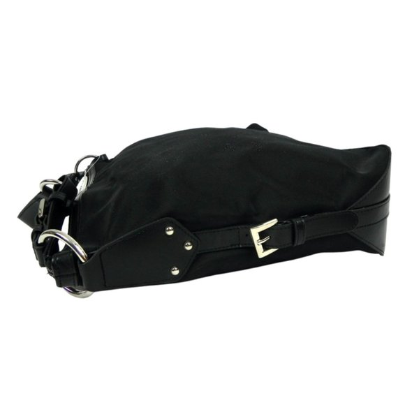 NWT Black Vinyl Tote Bag | Carry-On Black Bag with Silver Hardware - Picture 7 of 10